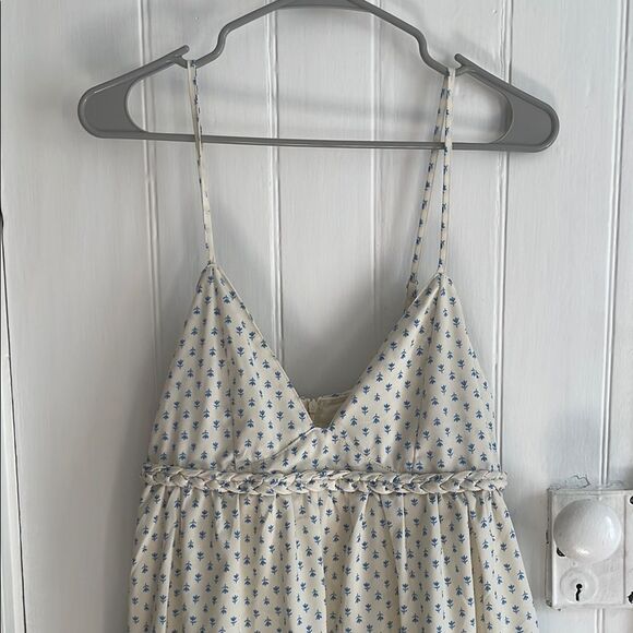 NWT White Spaghetti Strap Blue Floral Dress - Picture 3 of 9